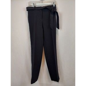 Ann Taylor Dress Pants NWT Size 0 Black Back Pockets Lined Fabric Belt
